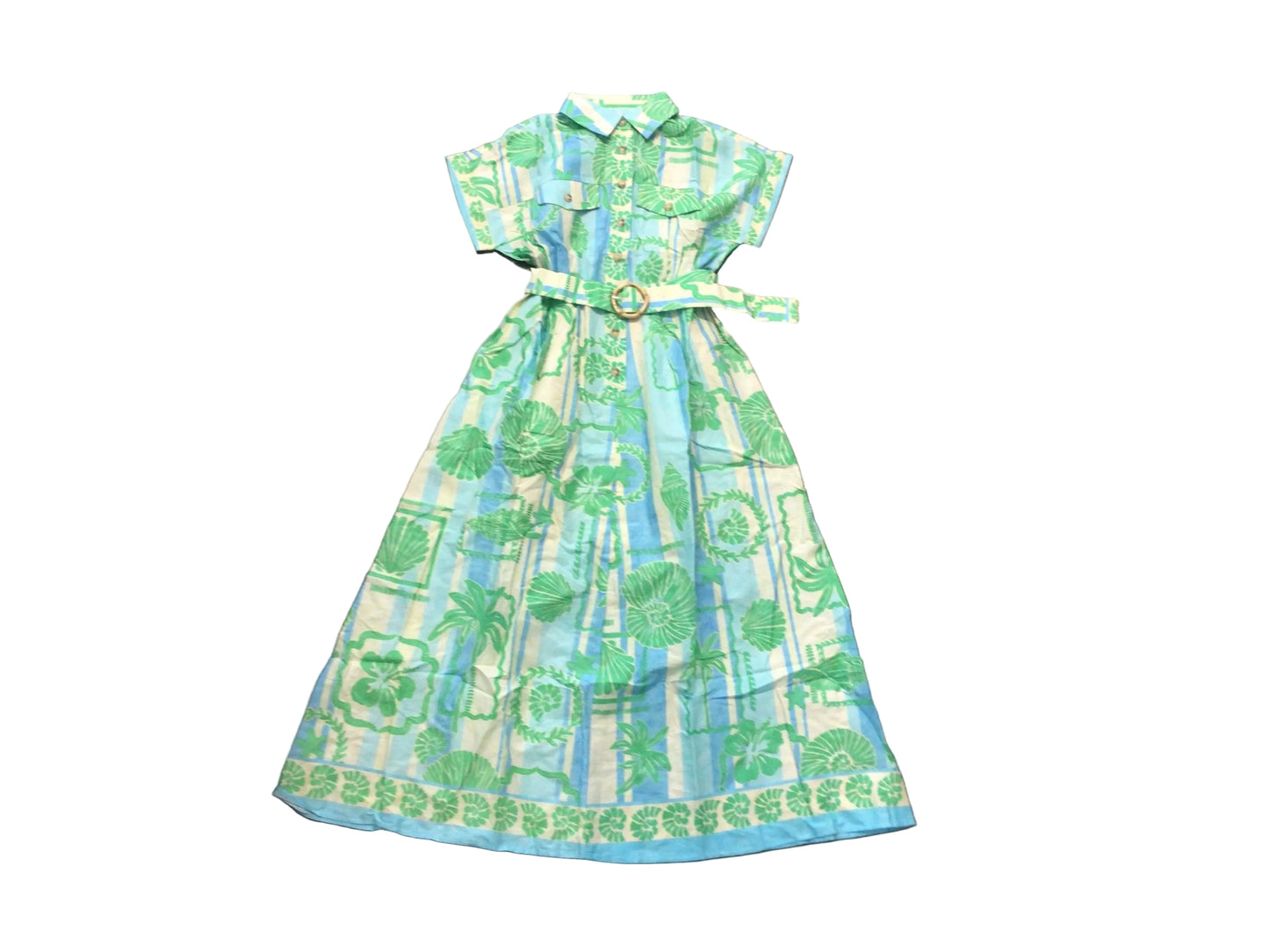 Sea Shell Pocket Belt Maxi Dress by Karlie