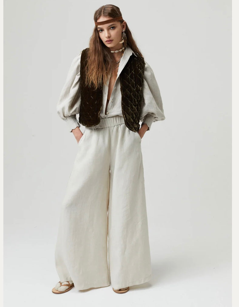 Cape Linen Pants in Natural by LANHTROPY