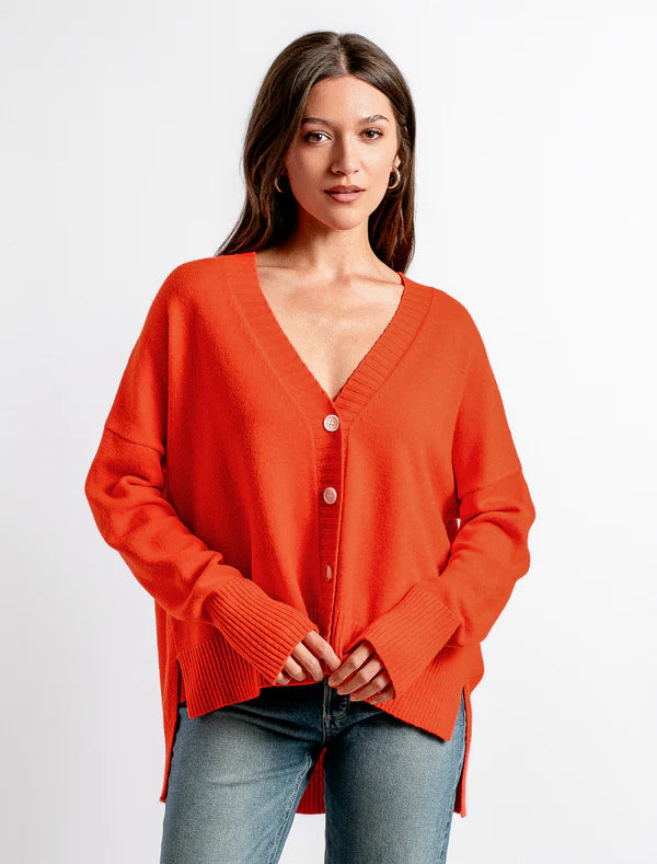Wagner Cardigan in Orange Flambe