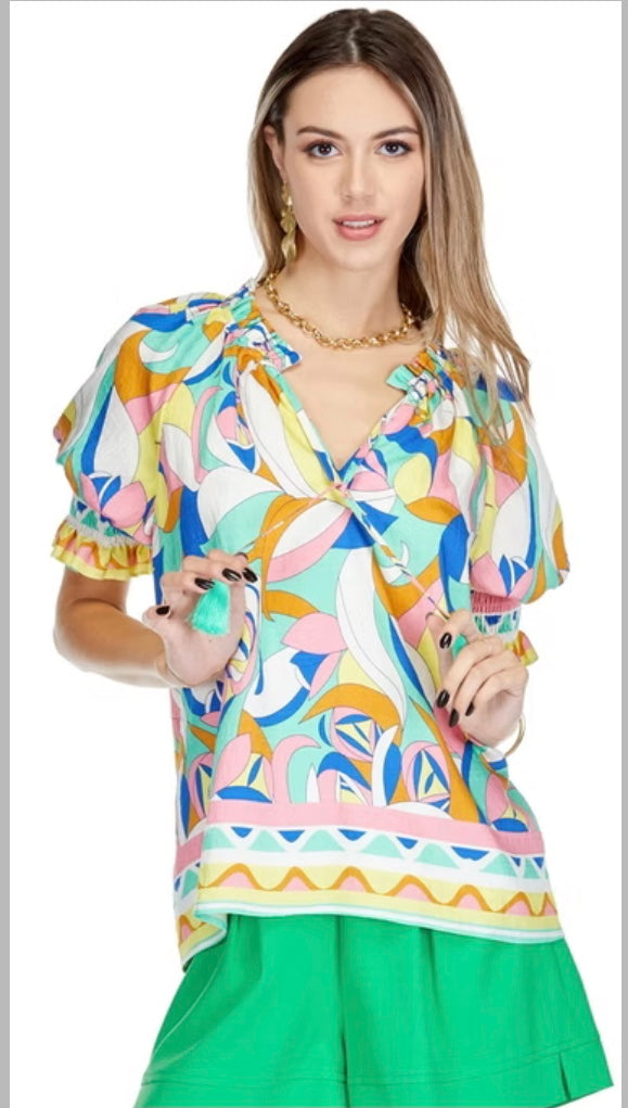 Peasant Top in Neopolitan Border by Joy Joy