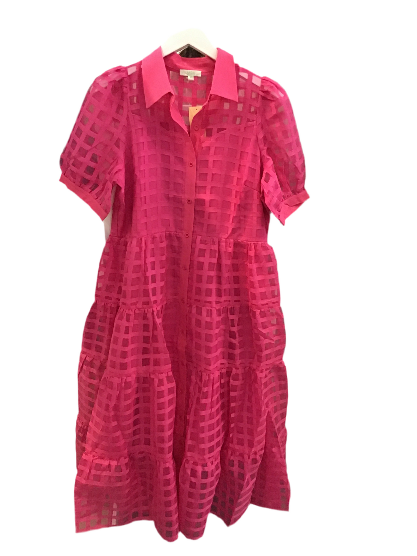 Puff Sleeve Tiered Maxi in Pink by Jade