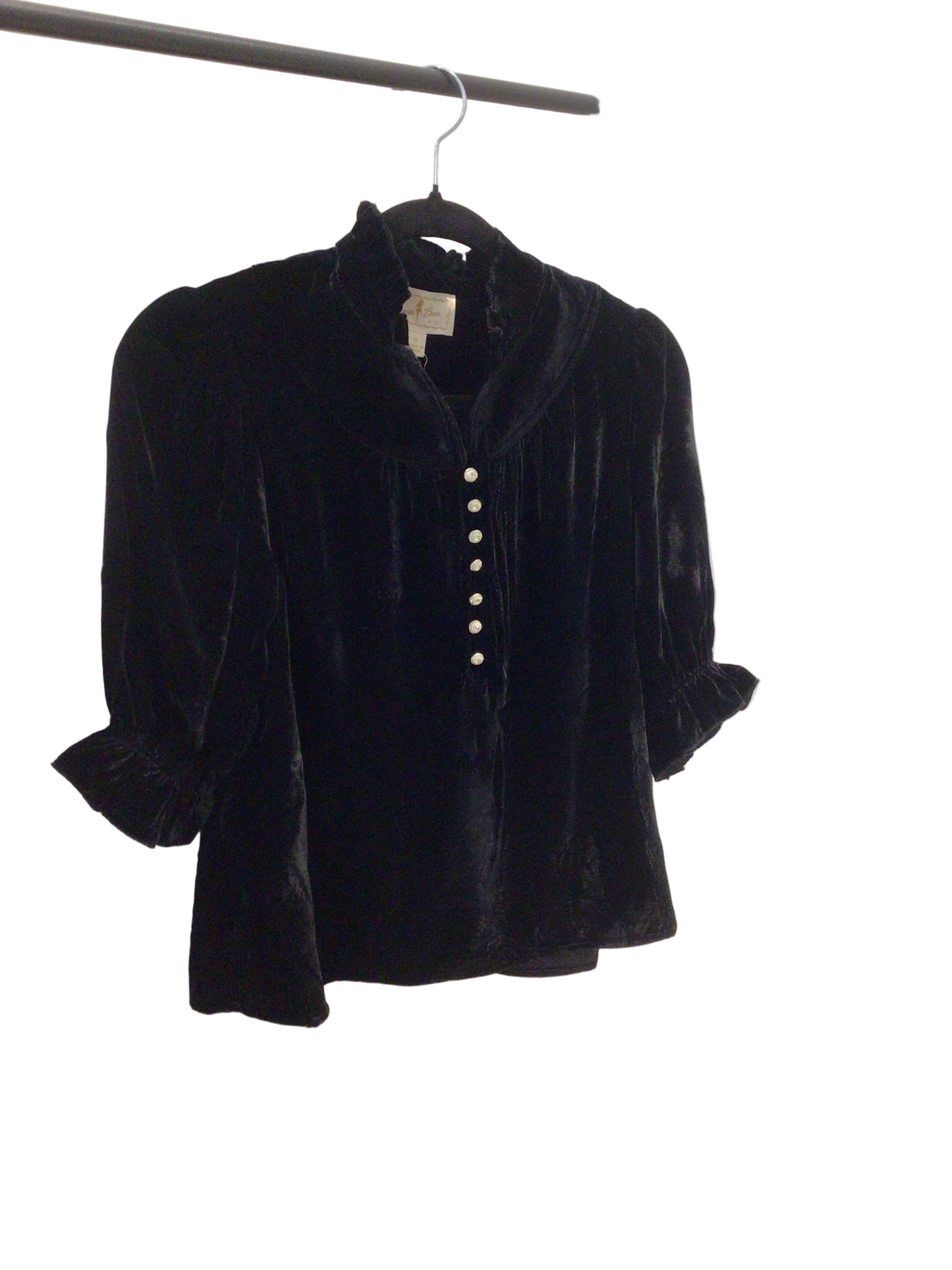 Edith Blouse in Onyx Velvet by Flora Bea
