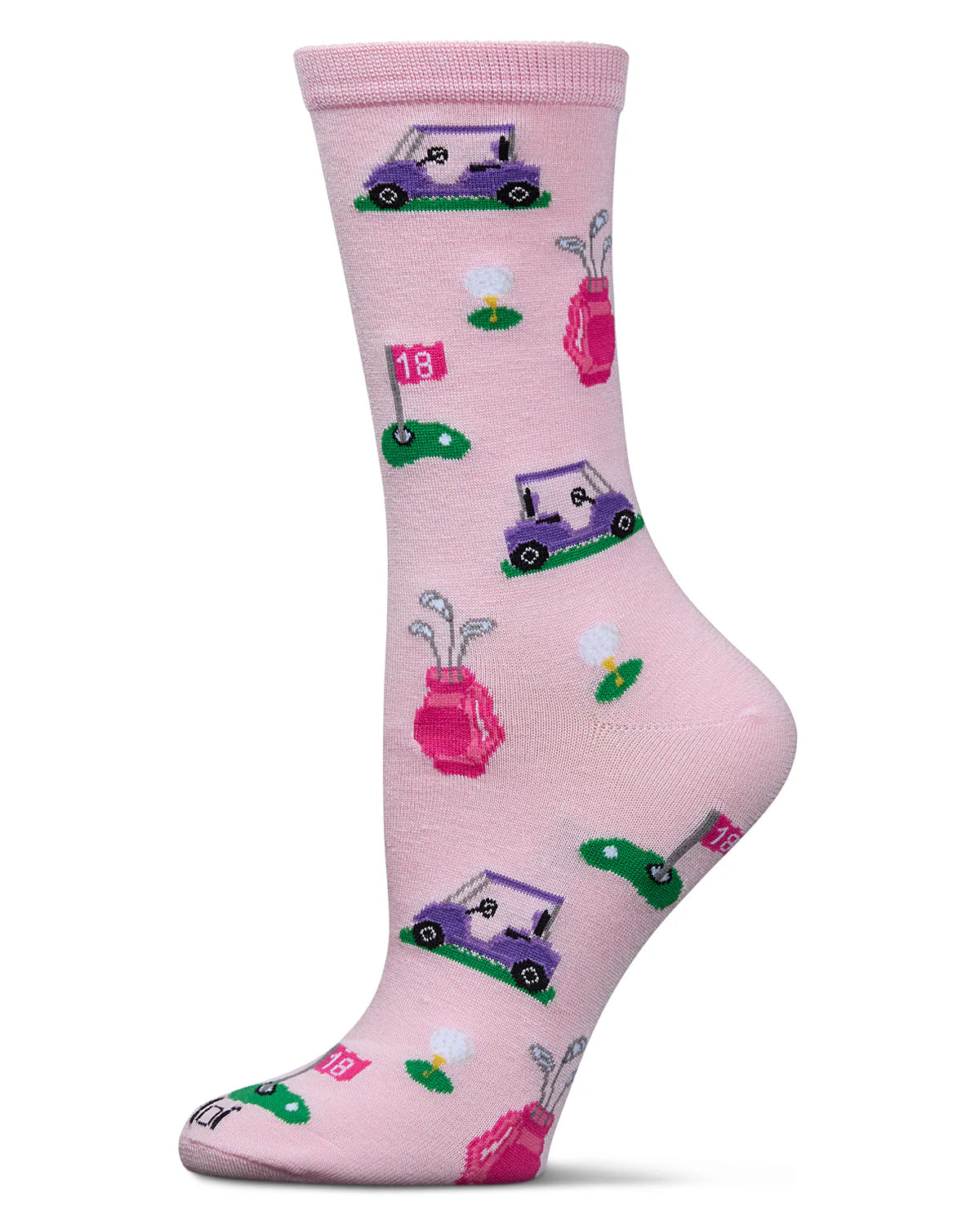 Tee Time Bamboo Crew Socks in Crystal Rose by MeMoi