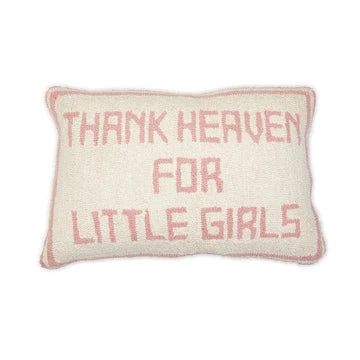 Thank Heaven For Little Girls Punch Embroidery Decorative Throw Pillow