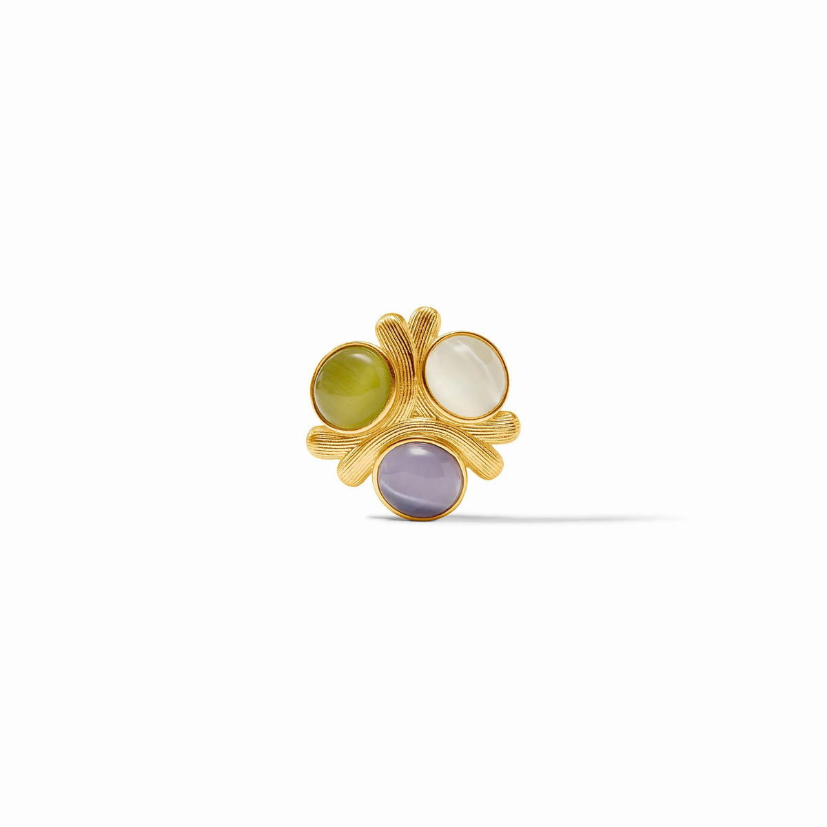 Cobblestone Brooch in Gold Multi Stone Cat’s Eye by Julie Vos