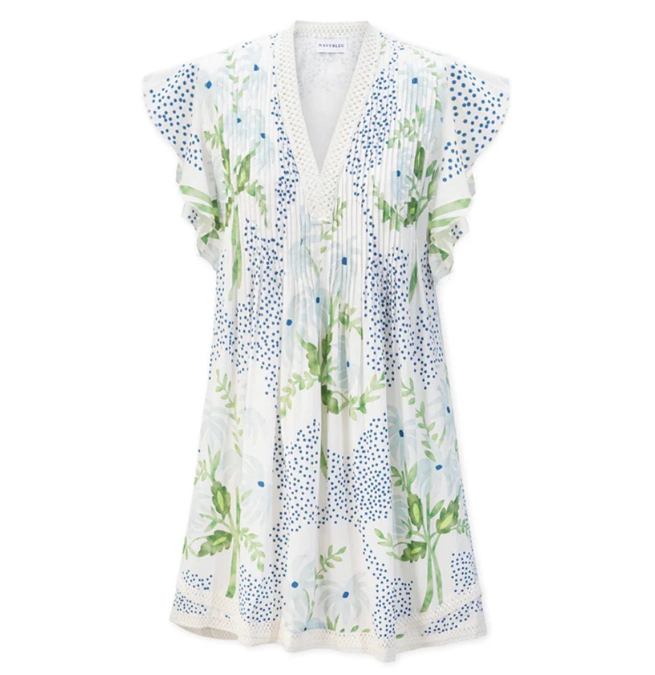 Eden Dress in Blue Dot Bloom by Navy Bleu