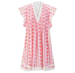 Eden Dress in Pink Leaf Stripe by Navy Bleu