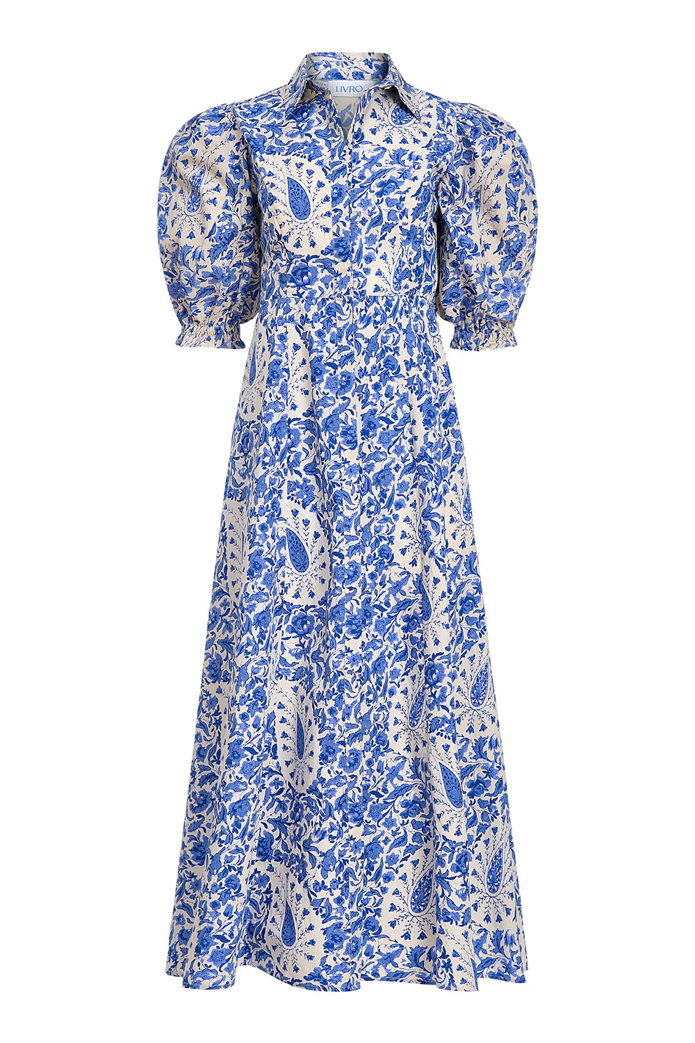 Rosie Shirtdress in Steel Paisley