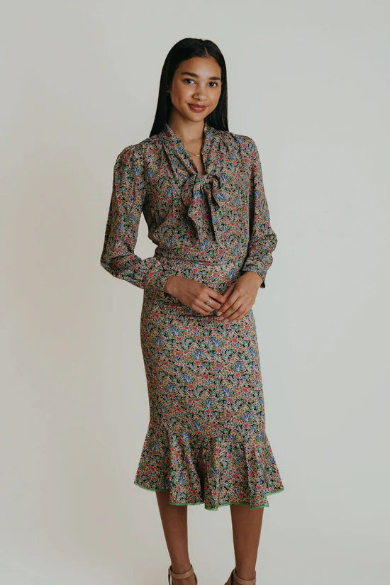 Cece Skirt in Oxford Floral by LaRoque
