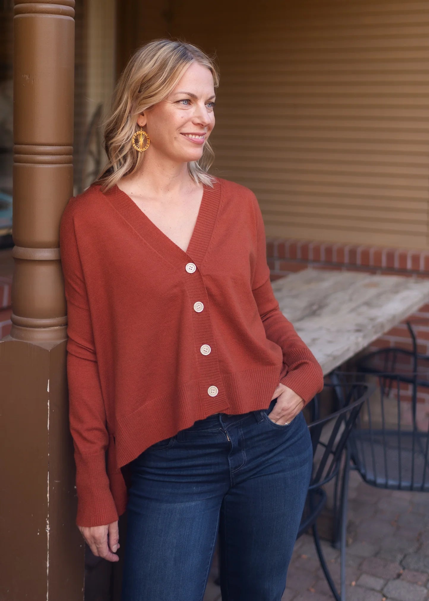 Wagner Cardigan in Burnt Sienna G1202