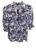 Blue Flower Crushed Shirt with by David Cline