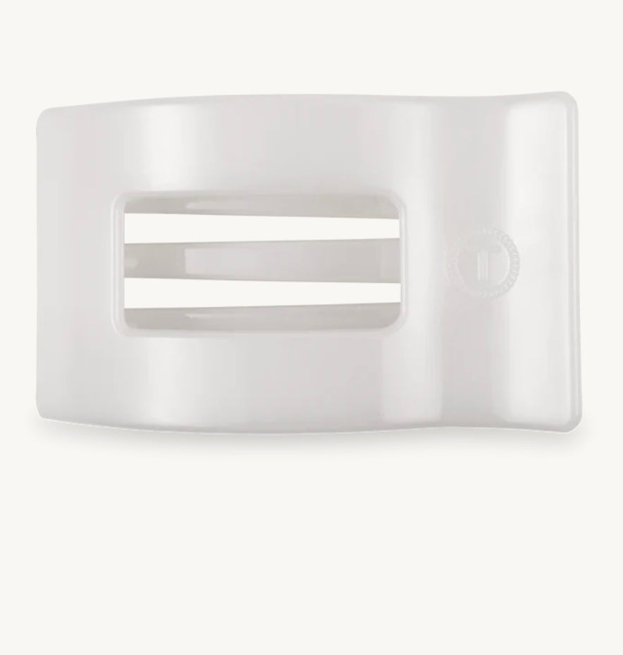 Coconut White Medium Flat Rectangle Hair Clip