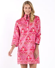 Helen Dress Cotton Voile in Imperial Garden Peony Gold