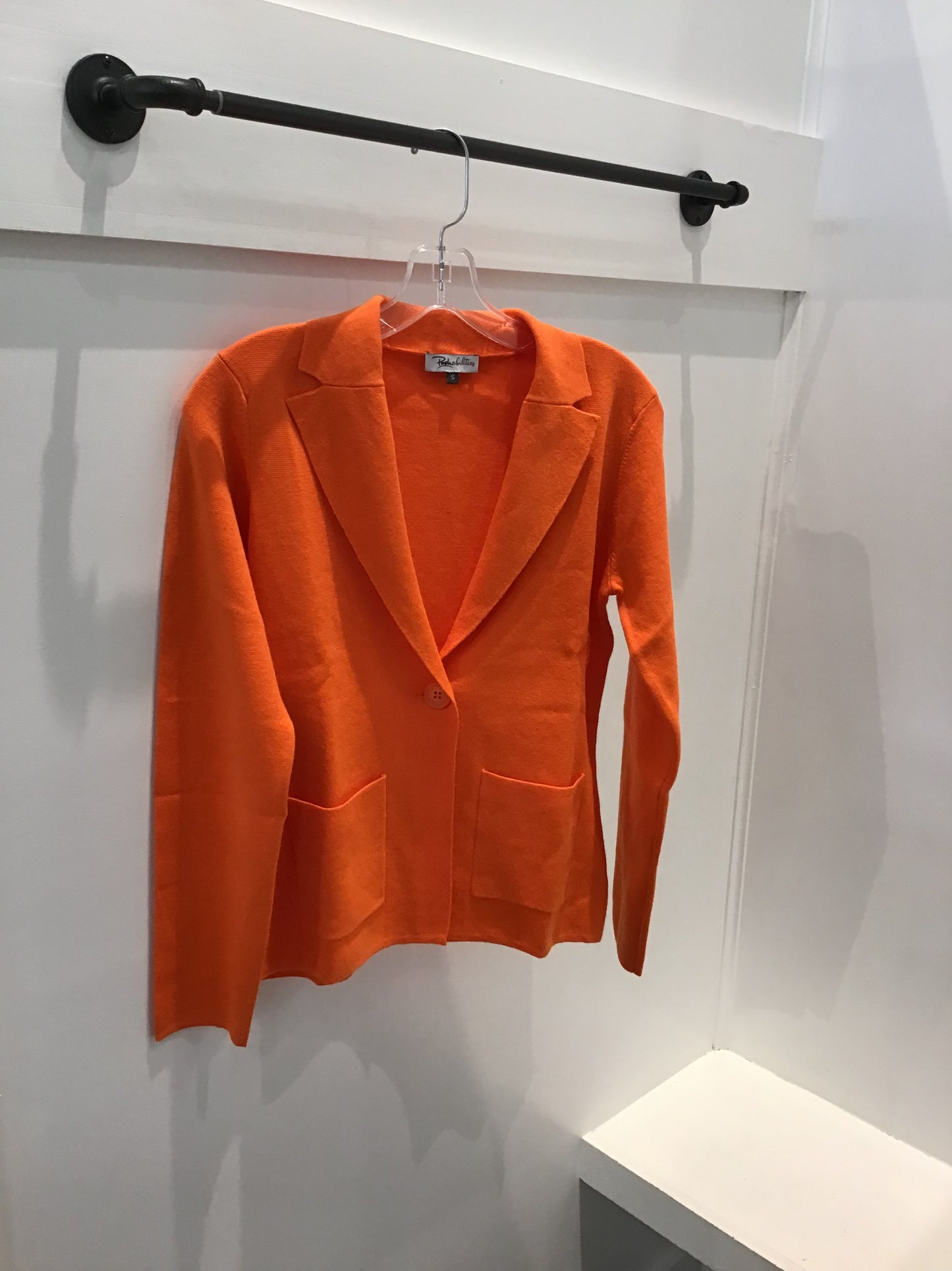 Cotton Sweater Blazer in Tangerine by Poshabilities