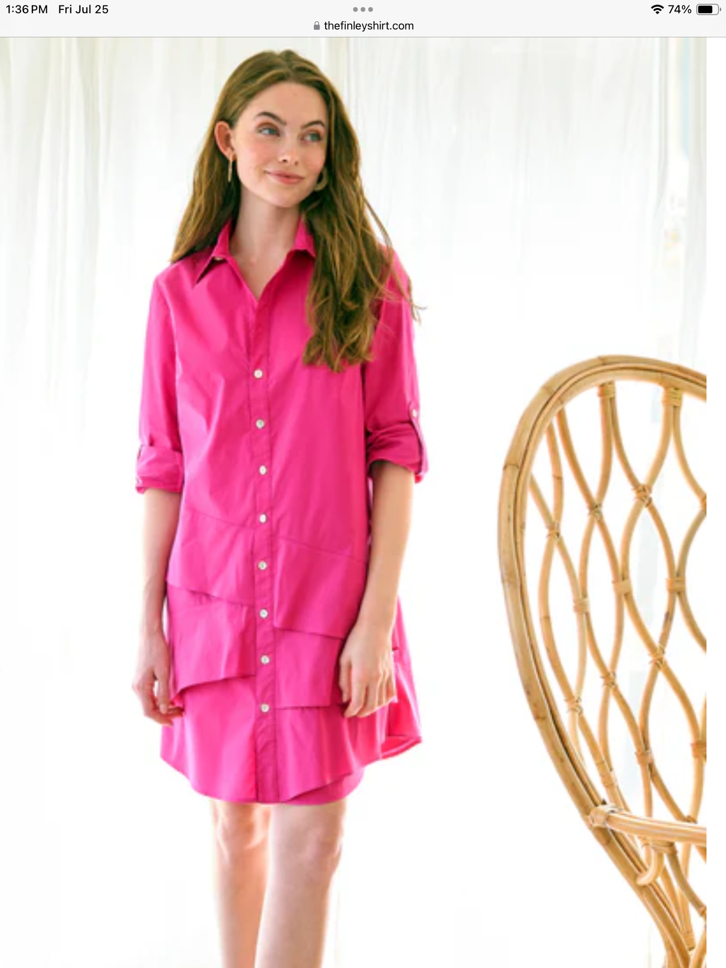 Finley Jenna shirt dress Fuschia