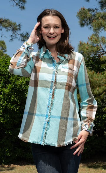 Chocolate Turquoise Cape Cod Tunic by Dizzy Lizzie