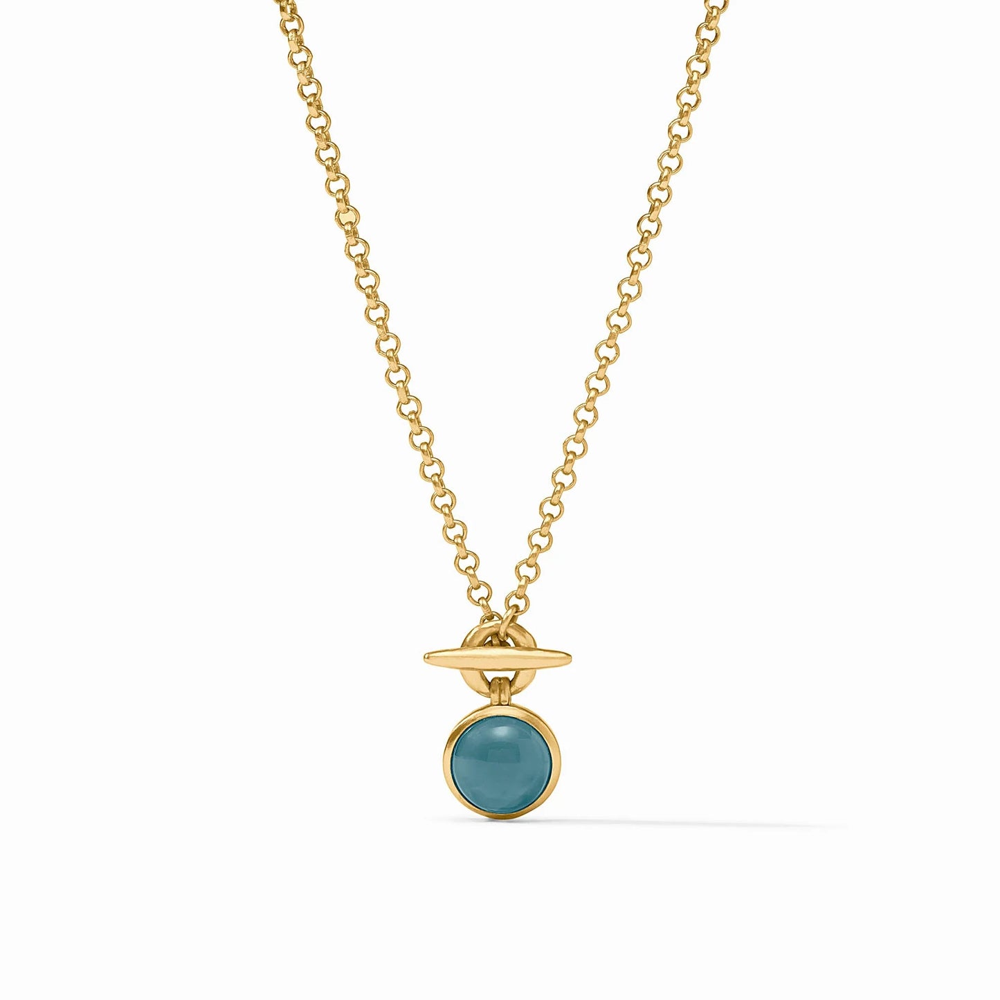 Solara Solitaire Necklace in Iridescent Montana Blue