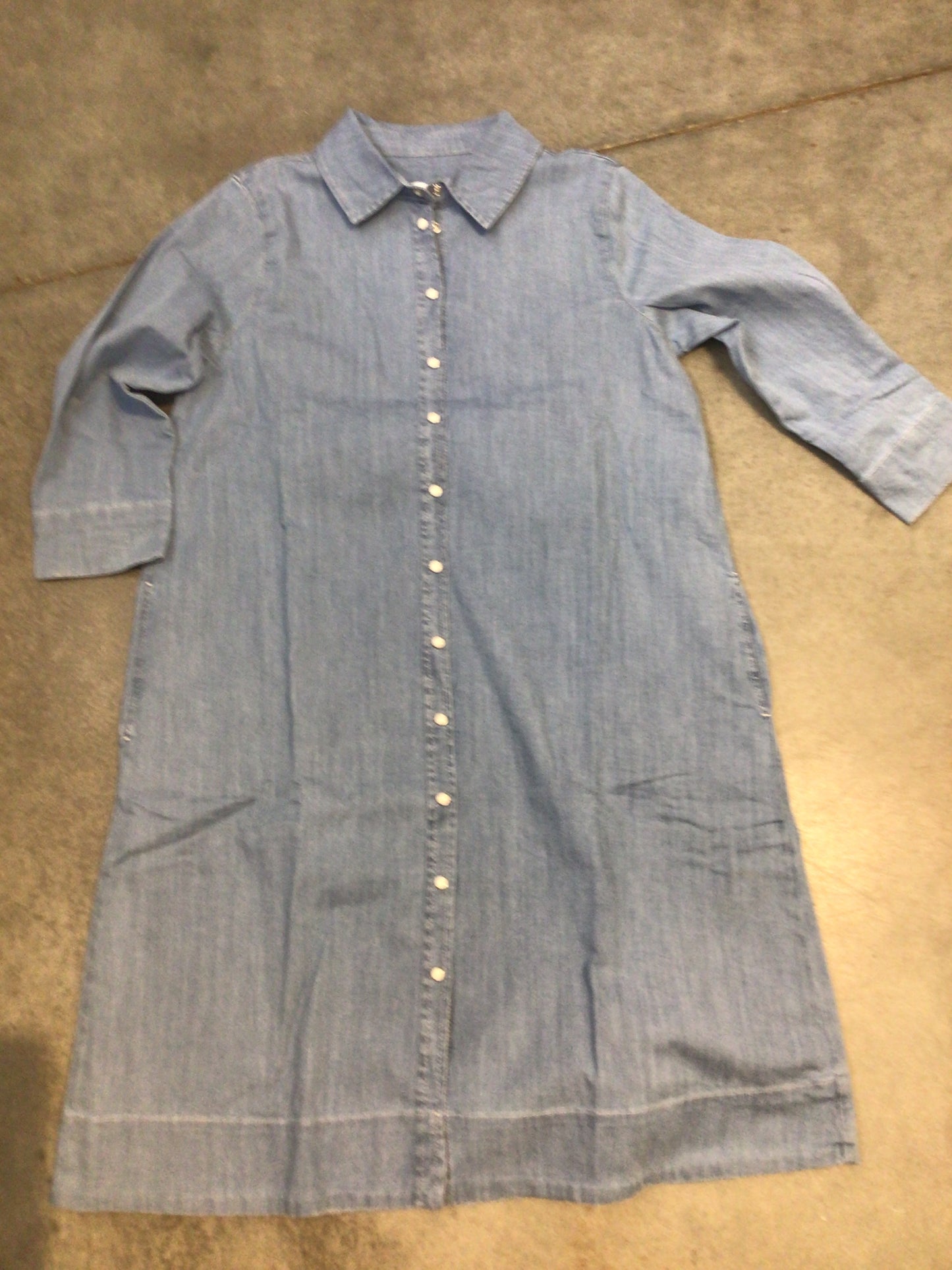 Grace Denim Dress in Light Washing by Perlavera