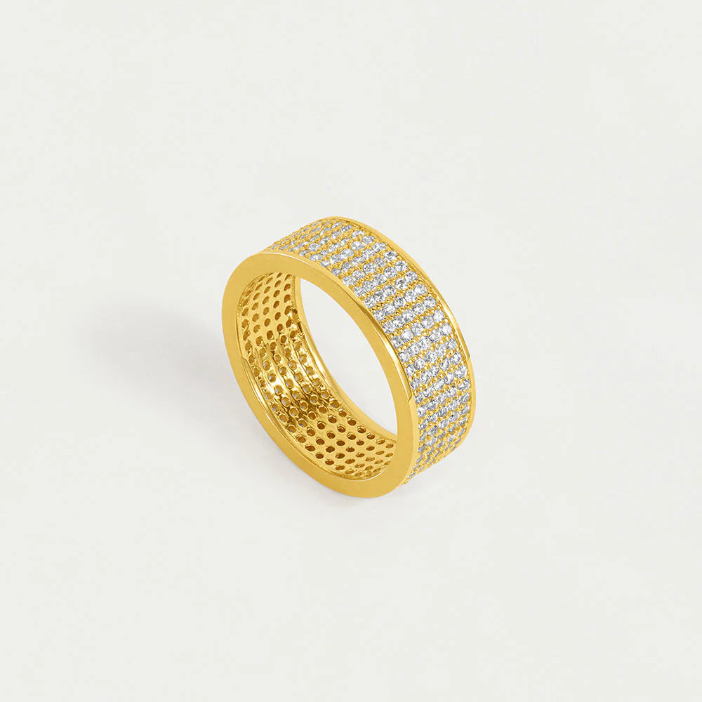 Petite Pave Thick Stacking Ring in Gold by Dean Davidson
