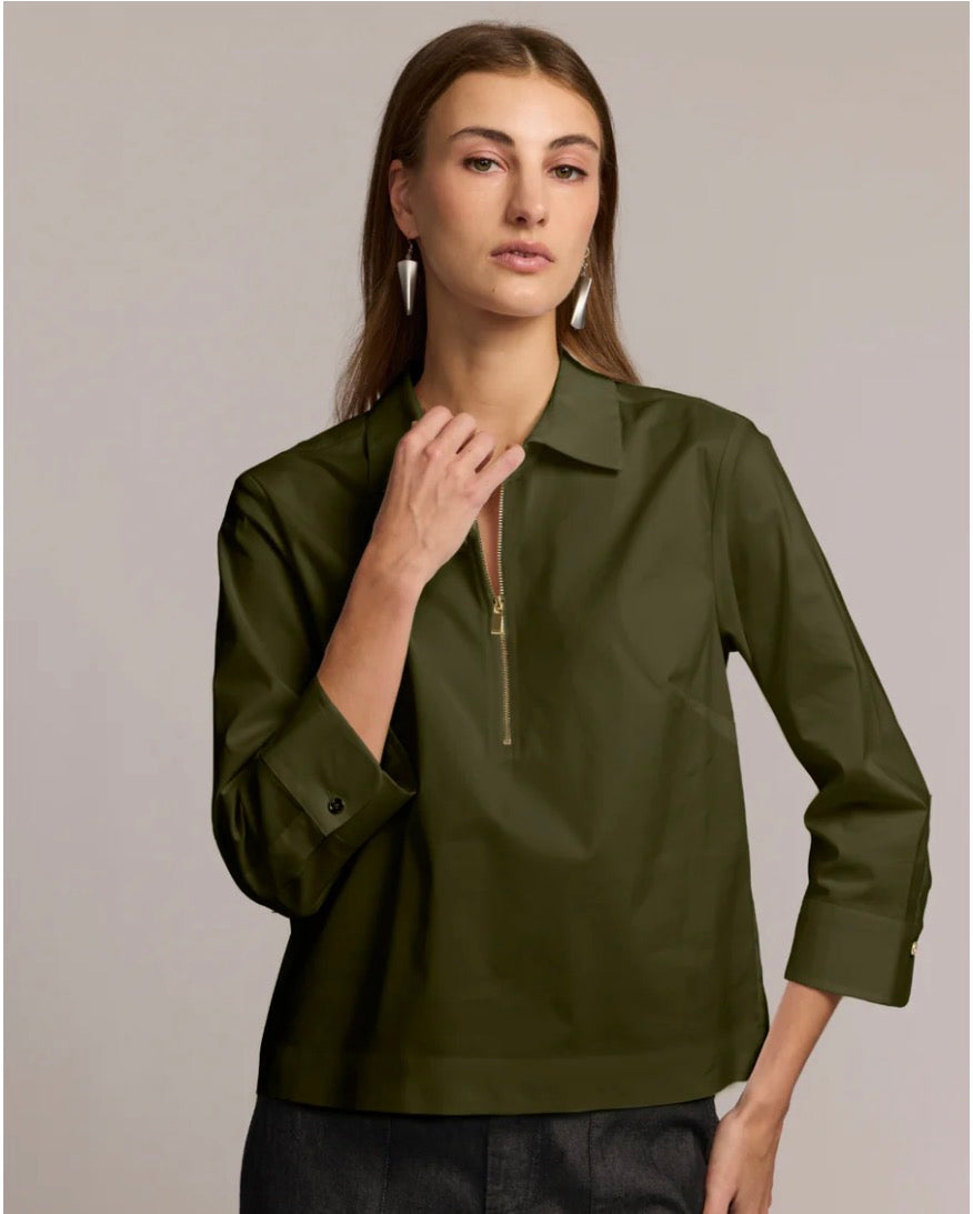 Alessa 3/4 Sleeve Shirt in Oregano by Hinson Wu