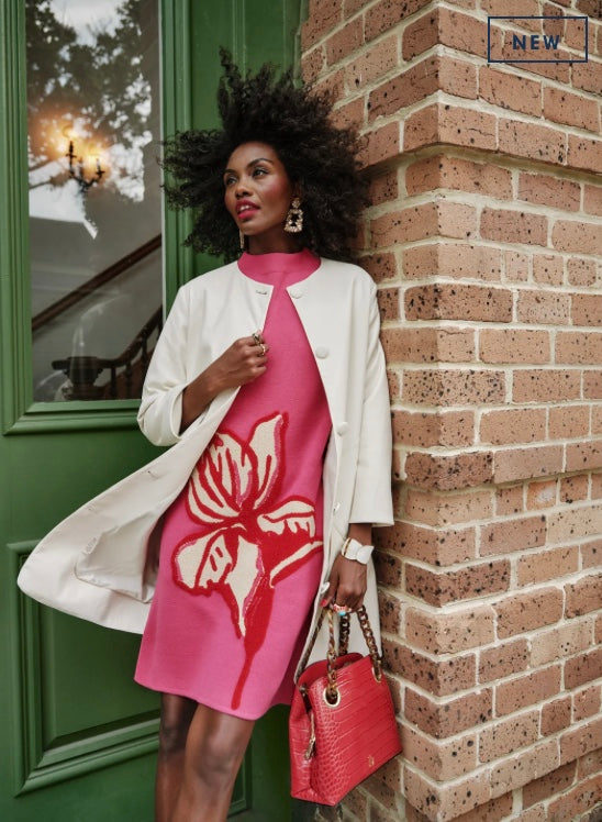 Mod Jacket in Faux Leather in Oyster by Frances Valentine