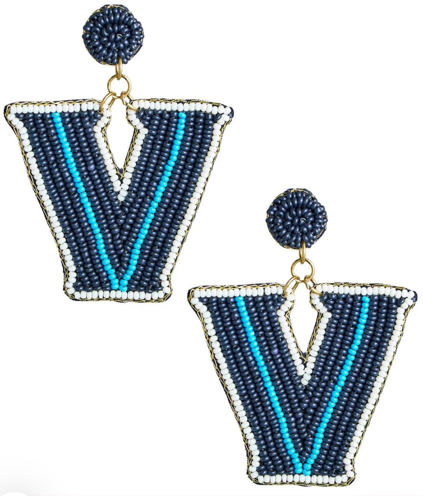 V for Villanova Earrings by Lisi Lerch