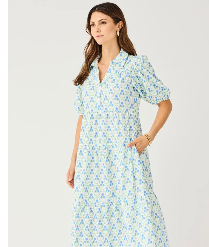 Eloise Dress in Sweetbriar Lattice Blue by Mary Square