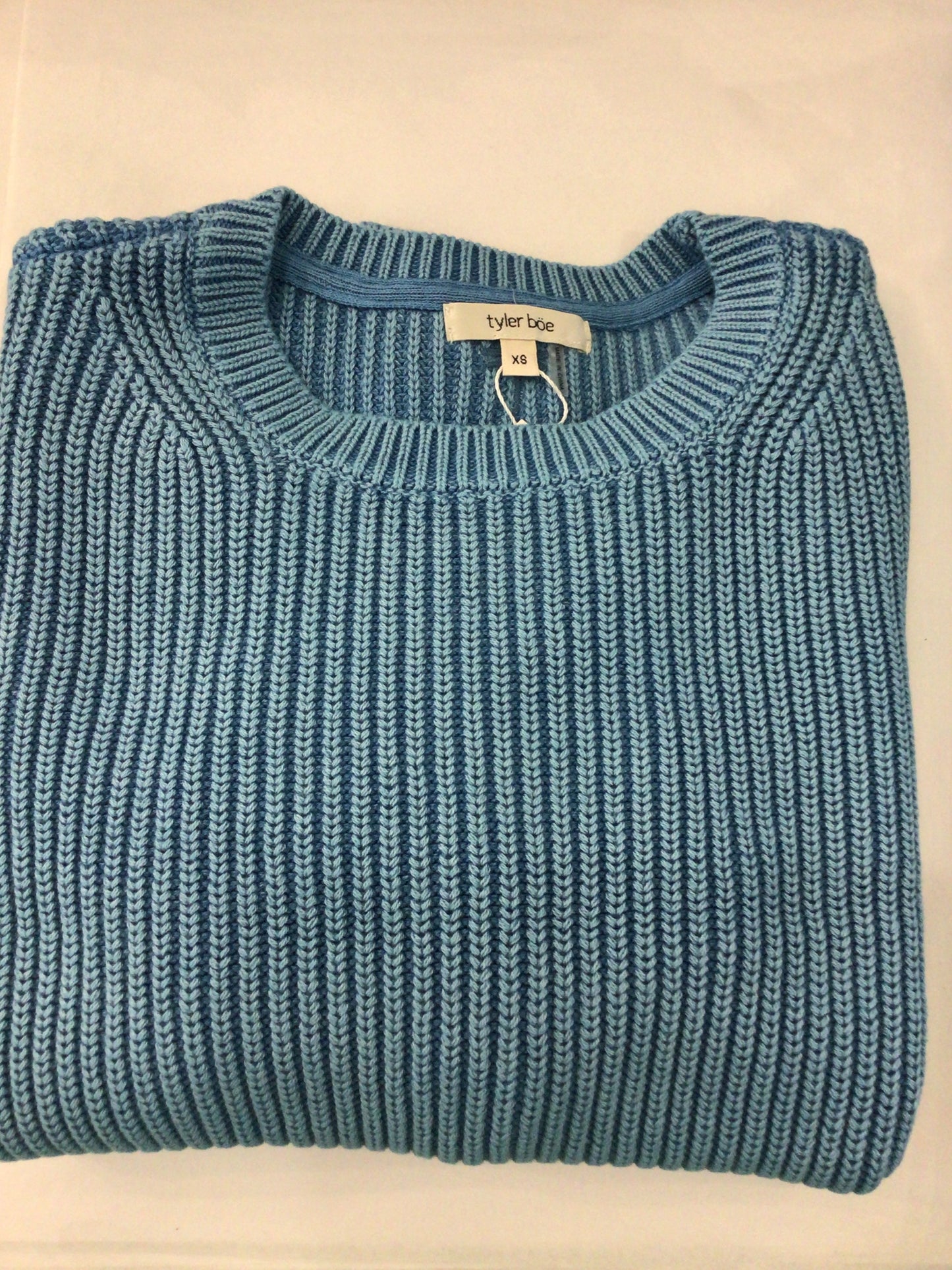 Mineral Wash Crew Sweater in Cornflower by Tyler Boe