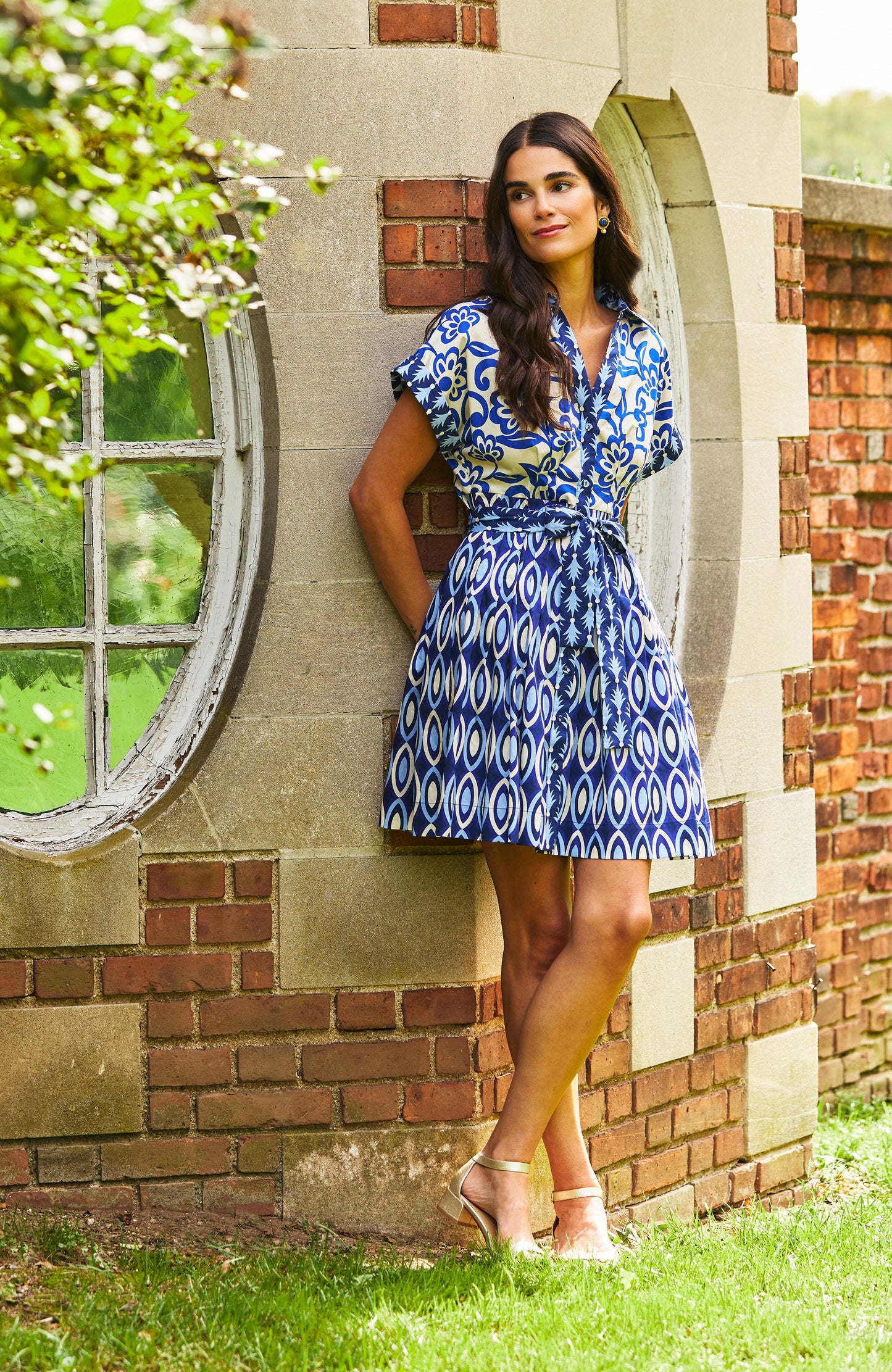 Haley Graphic Folly Dress in Multi Print by Tyler Boe