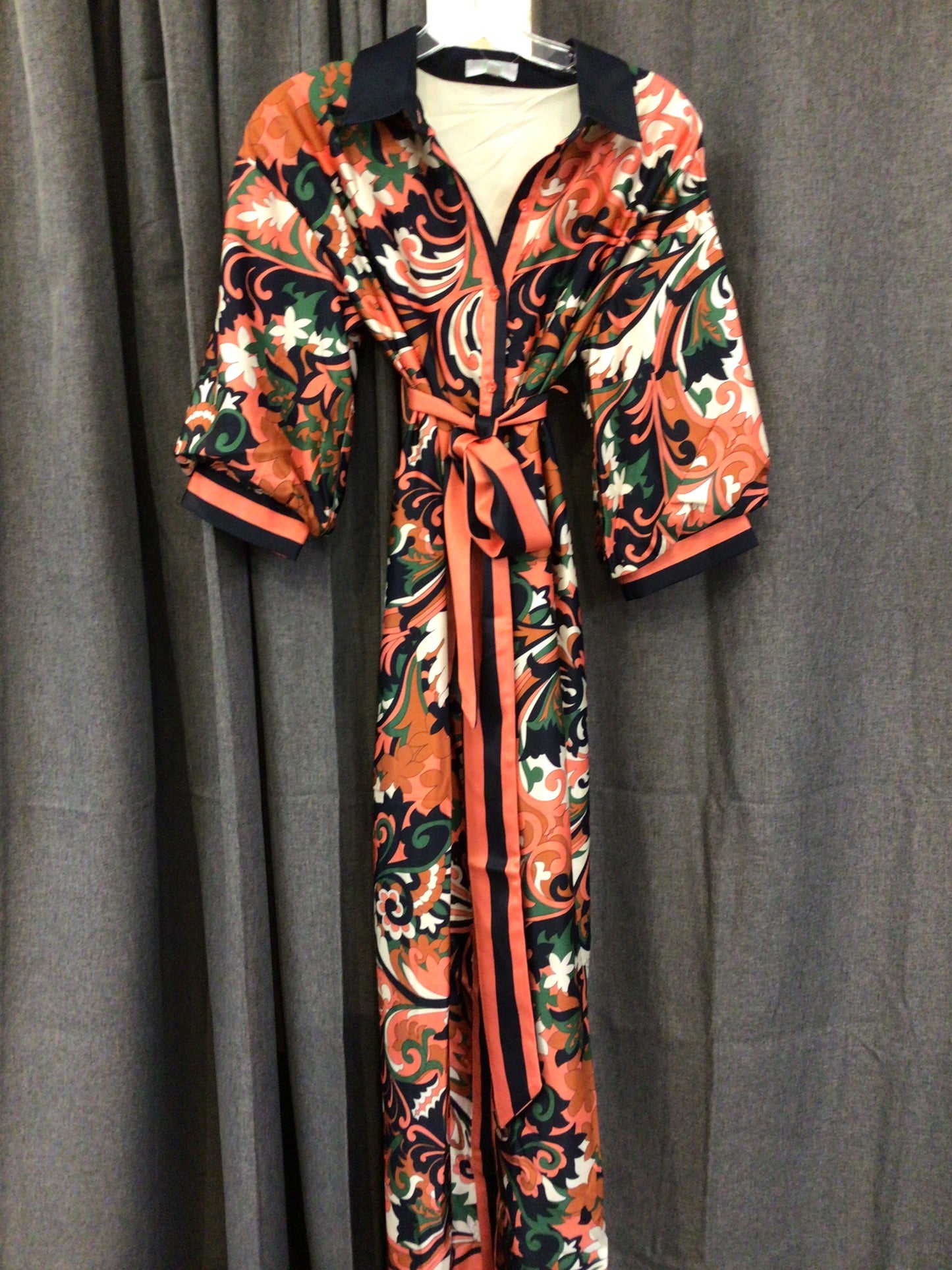 Maxi Shirt Dress in Autumn Scroll by Jade