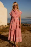 Belted Shirt Dress in Sconset Red by Oliphant