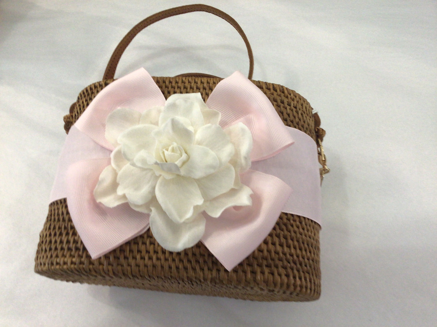 Charlotte Bag with Light Pink/White Gardenia by Lisi Lerch