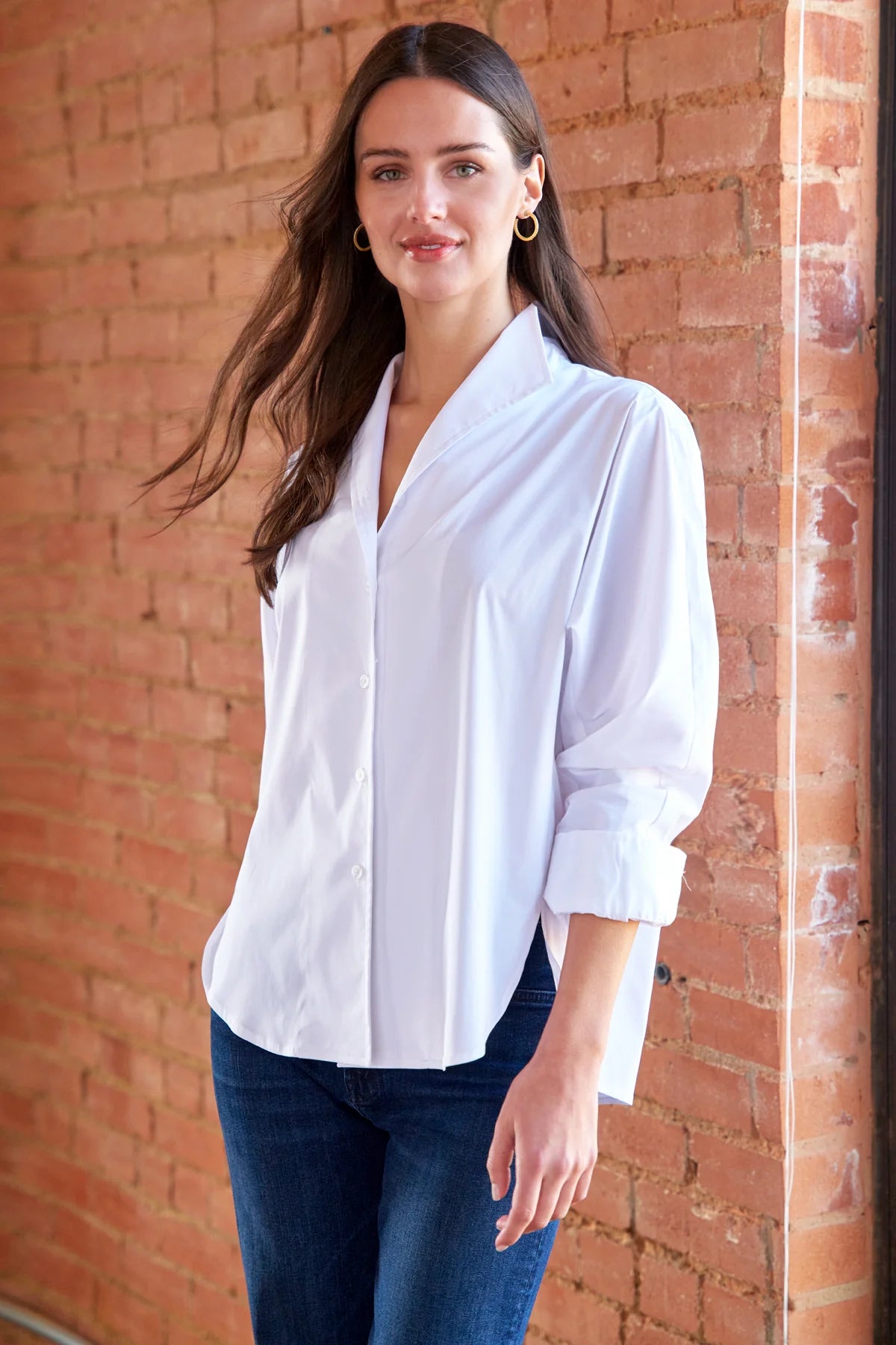 REVERE SHIRT SOLID SILKY POPLIN in White by Finley
