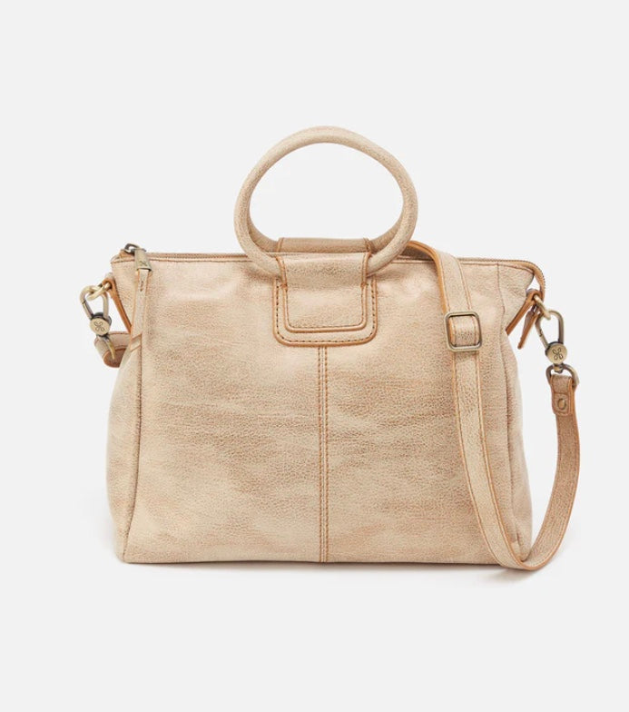 Shelia Medium Satchel in Metallic Gold Leaf by Hobo