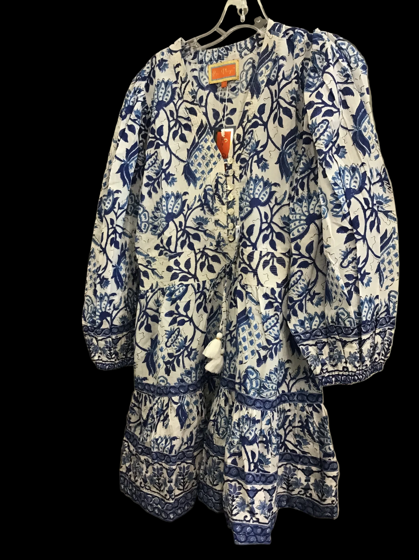 Melissa Dress in Floral Vine block Print by La Plage