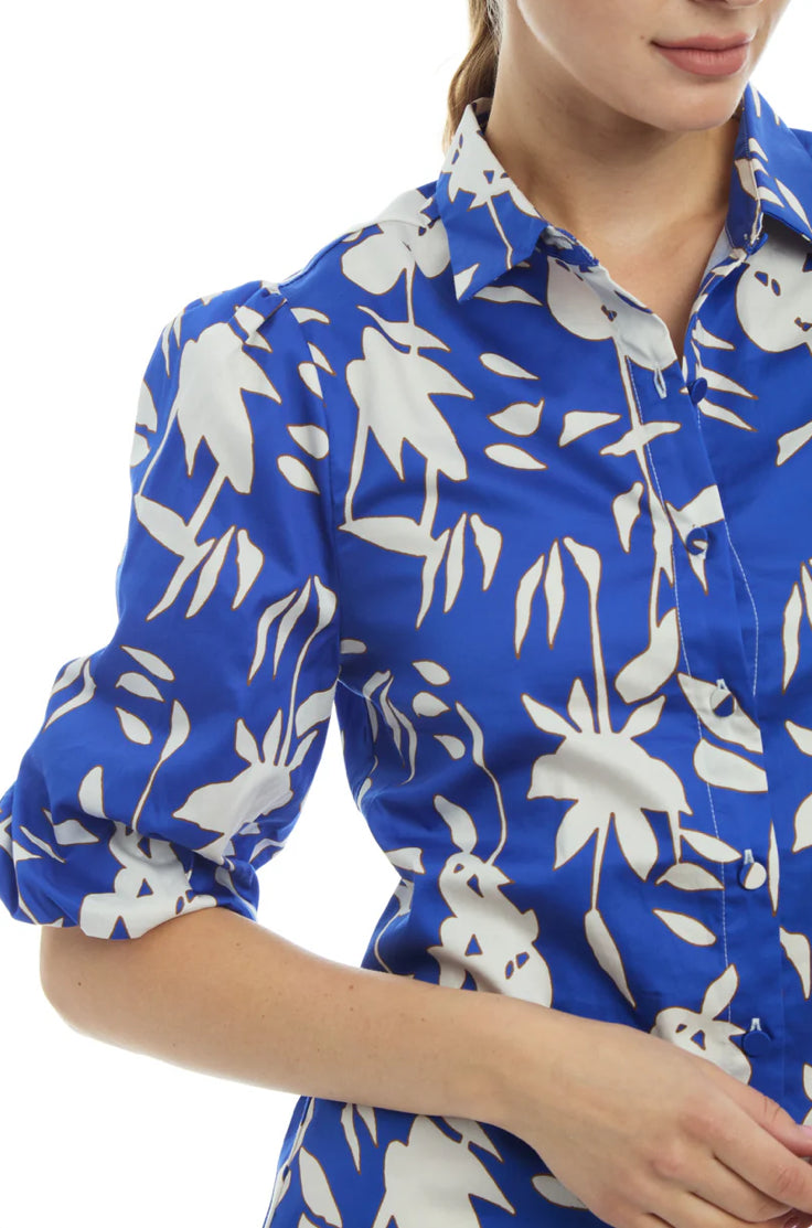 Claudia Blouse in Royal Poplars by Patty Kim