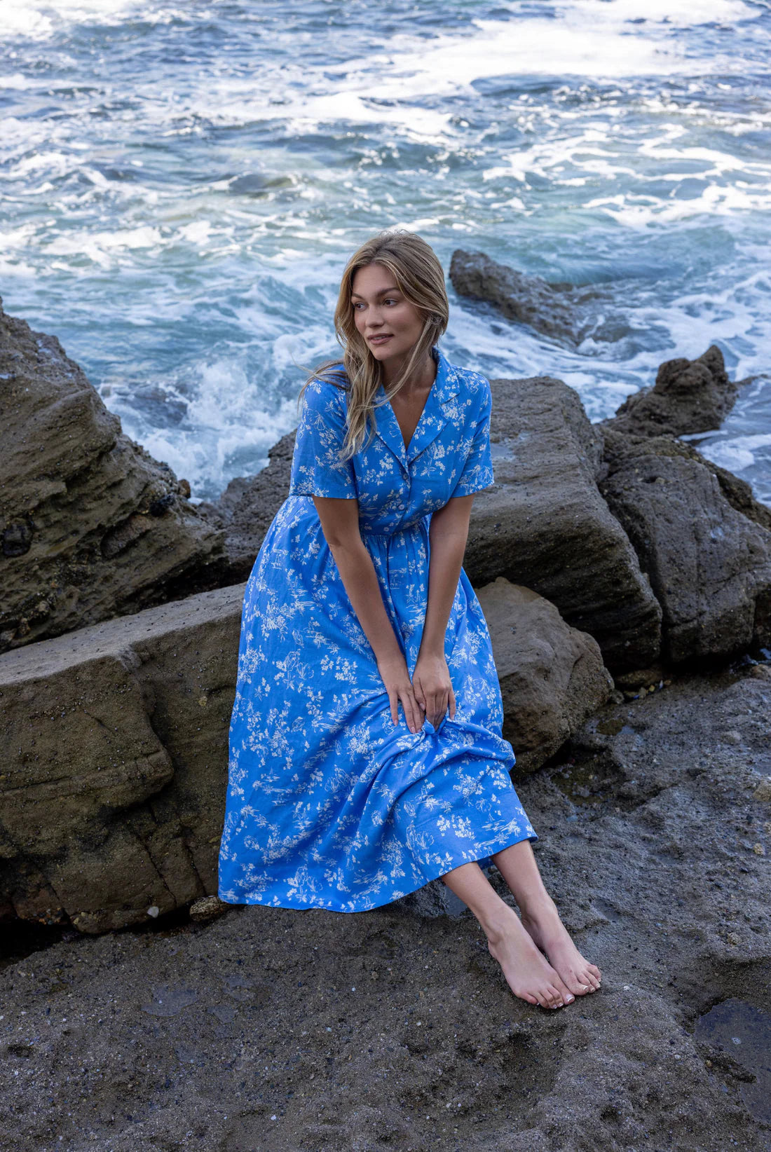 Day Dress In Coastal Toile by LaRoque