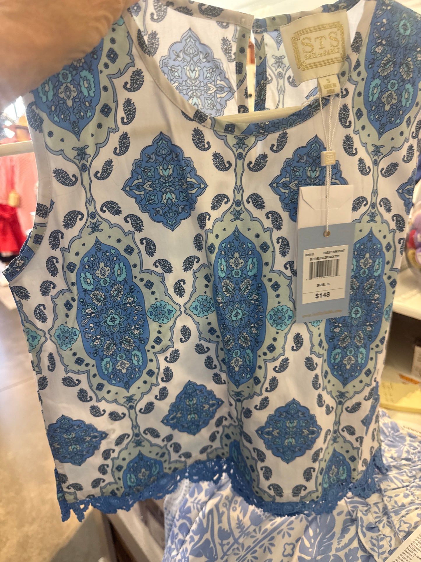 STS Sale R25115 Sleeveless Zip Back Top