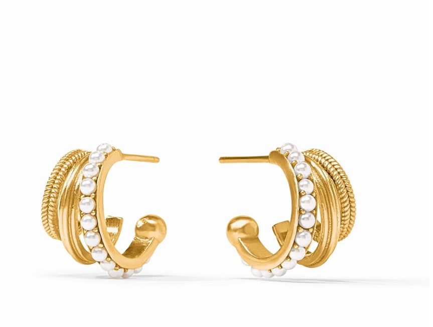 Hydra Triple Hoop in Gold Pearl by Julie Vos
