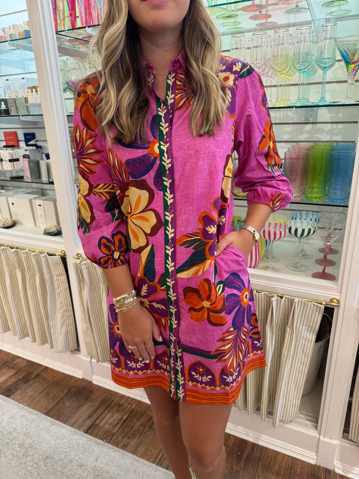 Ava Dress in Mauve Blossoms