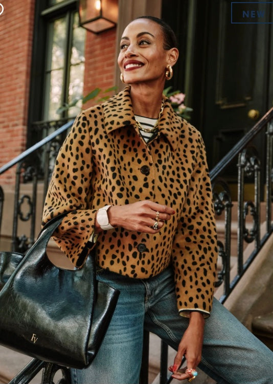 Colette Jacket Cheetah Faux Fur by Frances Valentine