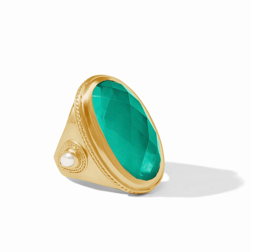 Cannes Statement Ring in Iridescent Emerald by Julie Vos