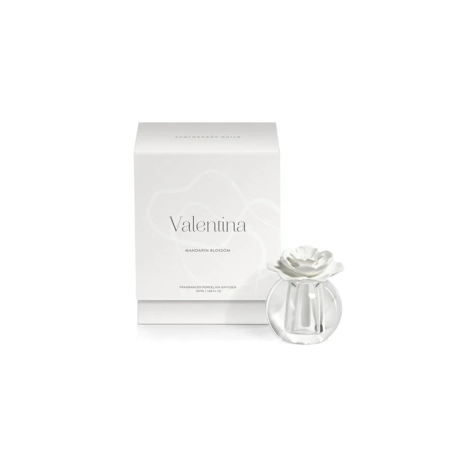 Valentina 50 ml Crystal Ball Porcelain Diffuser in Mandarin Blossom by Zodax