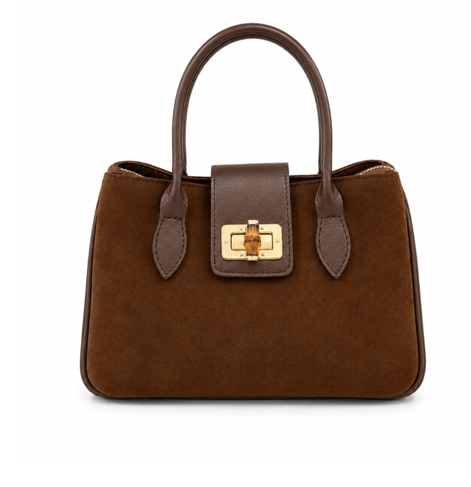 Classic Italian-Style Leather and Suede Bag by German Fuentes