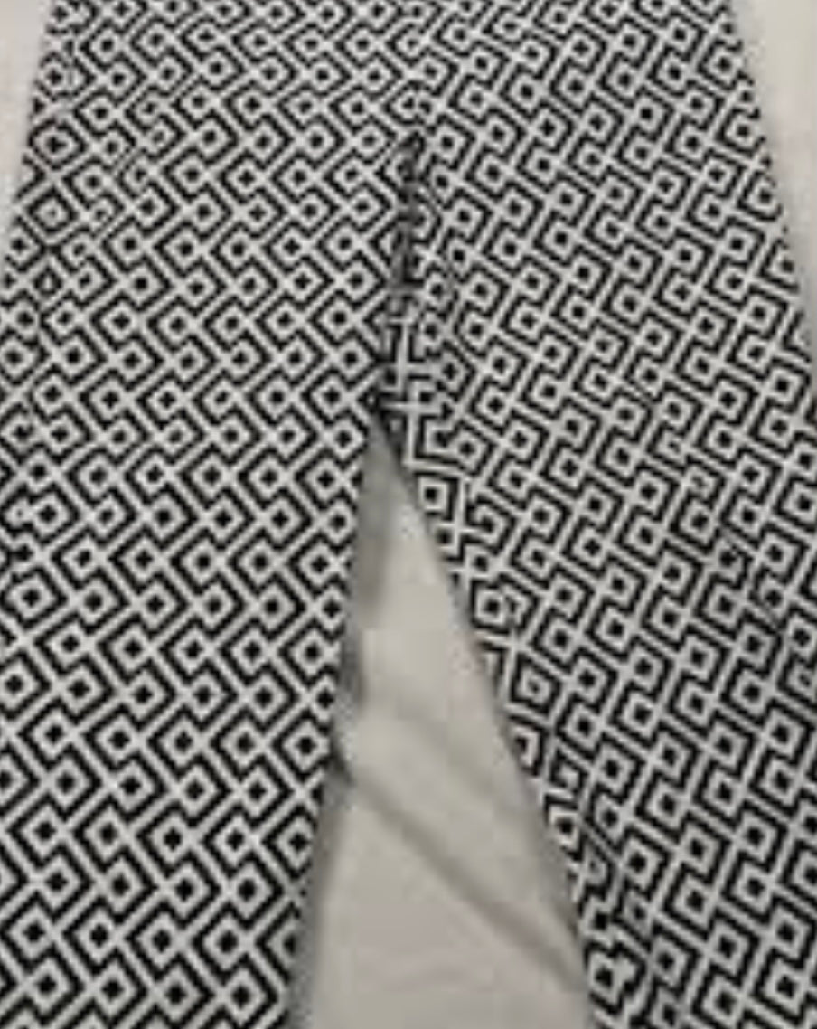 Black/White Geo print p-507 pant by Krazy Larry