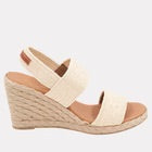 ALLISON STRETCH RAFFIA ESPADRILLE WEDGE in Natural by Andre Assous