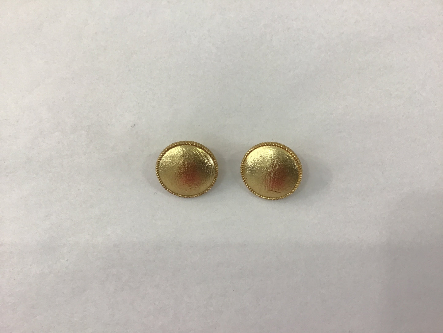 Brass Plated Round Button Earring Covered in 18 Karat gold by Poshabilities