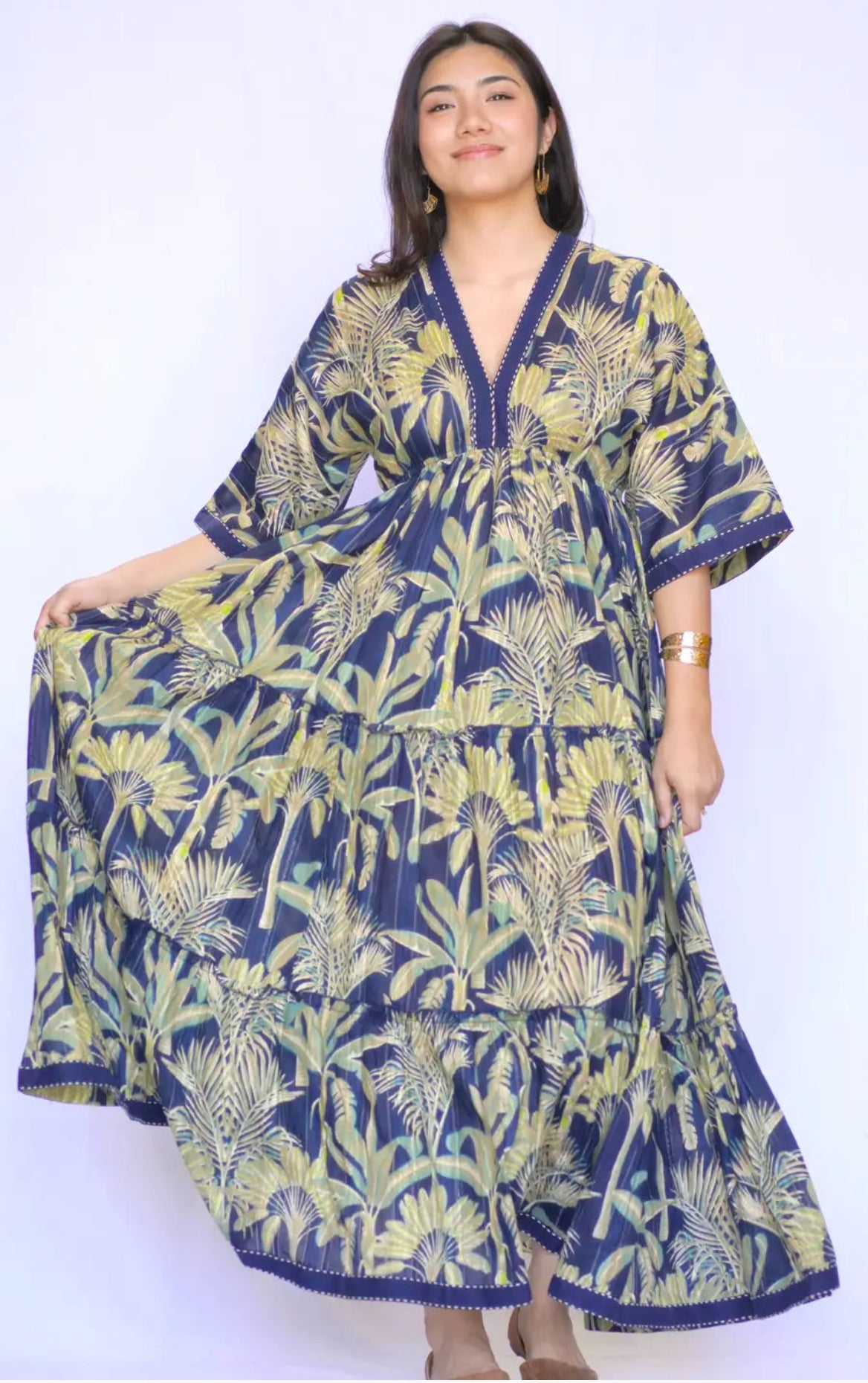 Julieta Dress in Navy and Beige by Dolma