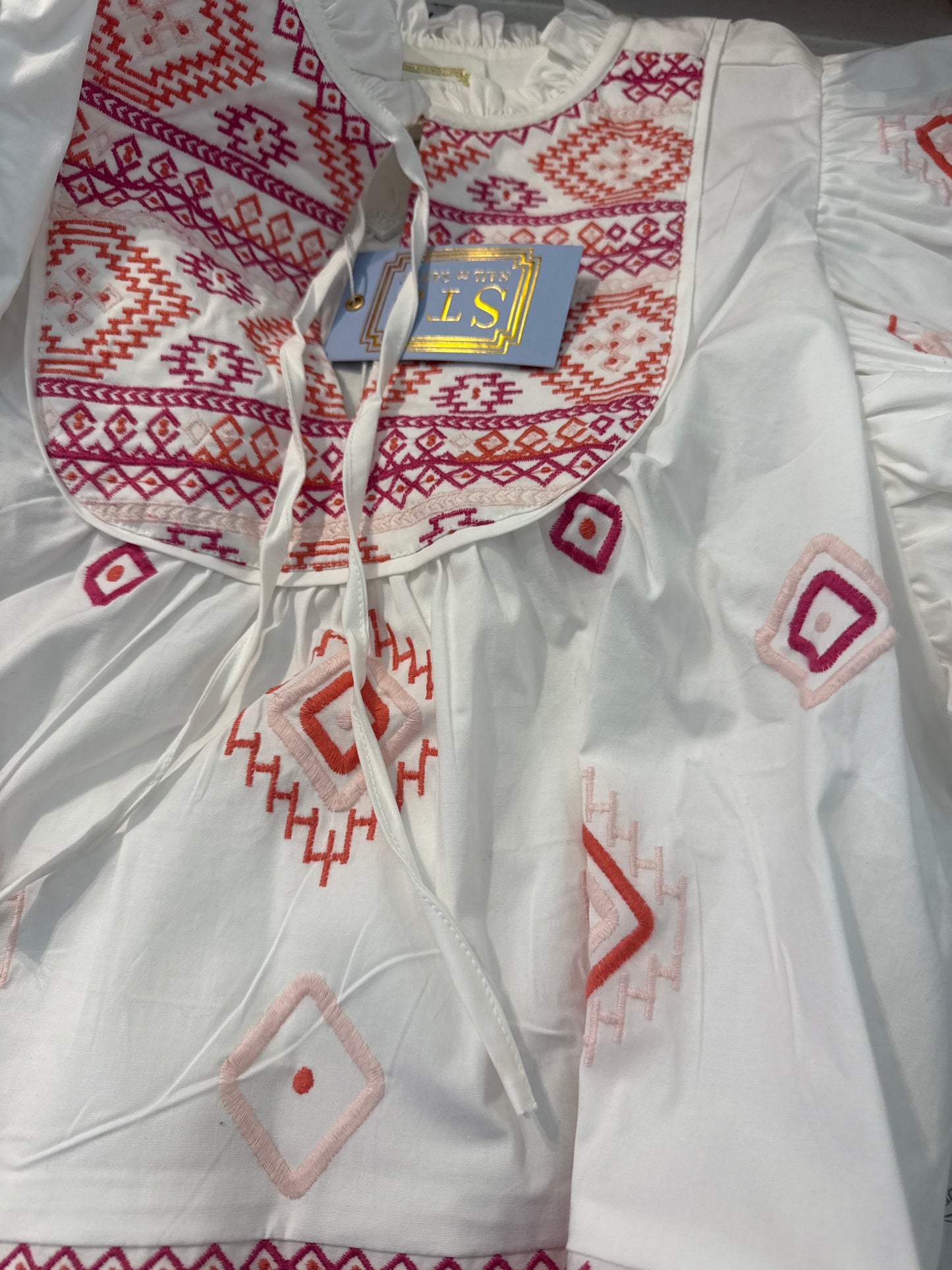 STS Sale Embroidered Top in Pink SU25TOP 4
