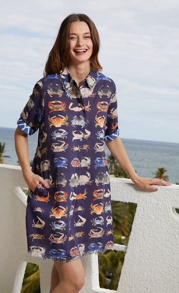 Chatham Dress in Crabs by Dizzy Lizzie